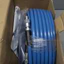 RIDGE WASHER Sewer Jetter Kit for Pressure Washer 100FT, 3600 PSI Drain Cleaning Hose with Short Pressure Washer Gun, 1/4 Inch NPT Corner, Rotating and Button Nose Sewer Jetting Nozzle