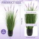 Jexine 2 Pieces Faux Plants Outdoor 3 ft Tall Artificial Lavender Plant Potted Artificial Lavender Faux Greenery Floor Flowers for Housewarming Gift House Garden Bathroom Lobby Outdoor