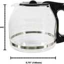 12-Cup Replacement Coffee Carafe Compatible with Mr. Coffee Coffee maker Pot, Replace Part# PLD12 PLD12-RB Series, Black Handle