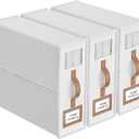 3 Pack Foldable Bed Sheets Set Organizers and Storage(King & Queen Size),Linen Fabric Closet Organizers with Window,Folding Bedding Storage Box for Bedsheets and Pillow Cube Organizer-White