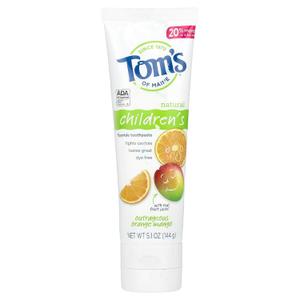 Tom's of Maine Natural Kid's Fluoride Toothpaste, Outrageous Orange Mango, 5.1 oz