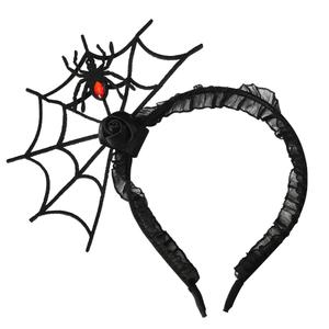 Halloween Spider Headband Costume Headbands for Women Girls Spider Web Headband Halloween Headpiece Hair Band Cosplay Festival Hair Accessories for Women Spiderweb Headband Halloween Party Head Piece (Black)