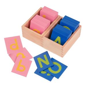 Adena Montessori Lower and Capital Case Sandpaper Letters,Early Child Development Learning Material,ABC Alphabet Preschool Toy Baby English Letters Language Teaching,Montessori Flash Cards for Kids