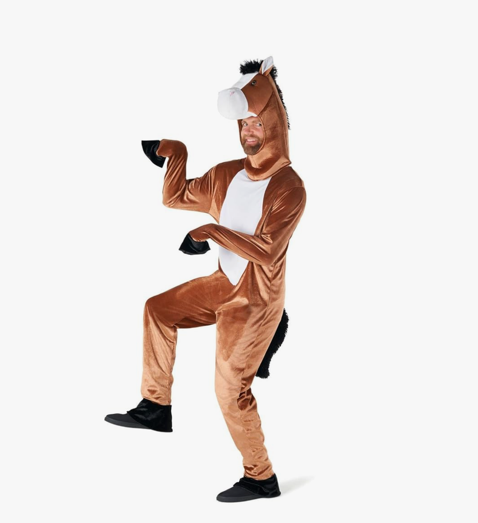 Morph Horse Costume Adult - Kentucky Derby Costumes for Men Fun Horse Outfit for Halloween Parties Large