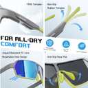 Sports Sunglasses. Ultra-light TR90 Frame, UV400 protection. Ideal for Pickleball, Cycling and Outdoor sports (Black/Blue Mirror)