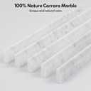 Lovdeco Carrara White 4/5" X 12" Marble Pencil Liner Tile, Edge Trim Molding for Shower and Backsplash, Bullnose Tile Trim Ploish, 10 Pcs/Box