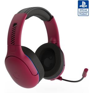 PDP AIRLITE Pro Wireless Stereo Gaming Headset, Officially Licensed by Sony PlayStation 5, PS5/PS4/PS3/PC, Lightweight Durable 40 Foot Connection, Noise-canceling Flip-to-Mute Mic, Cosmic Red