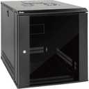 Tecmojo 12U Wall Mount Server Cabinet IT Network Rack Enclosure Lockable Door and Side Panels Black,Cooling Fan,Glass Door,17.7inch Depth,for 19” IT Equipment,A/V Devices