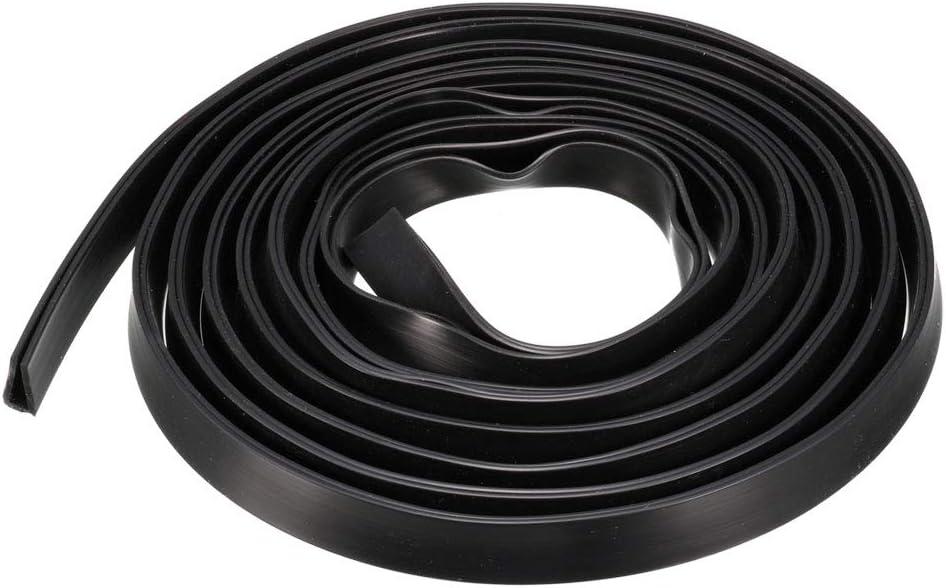 sourcing map Black Silicone U-Channel Edge Trim Seal Strip, 3m Length, Fits 1/8–13/64 Inch Edge, Protective Rubber Gasket for Edge Protection