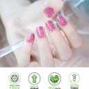 10 x Gloss Nail Strips|Uv Free|22 Pcs,Gel Nail Stickers|Long Lasting Two Weeks and Easy to Apply&Remove|Powder Blue Spot