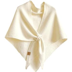 Winter Shawl Wraps Women Knitted Shawls and Wraps Cardigan Cape Wool Pashmina Shoulder Top Sweater Shawl Scarf 2025 (White)