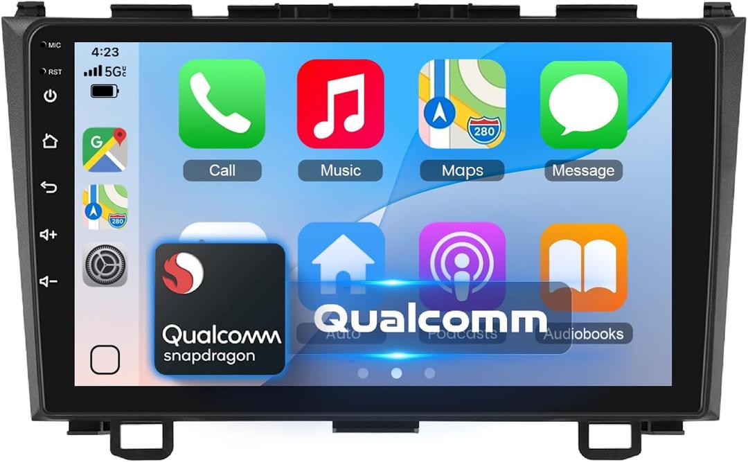 [Qualcomm 8-core] Wireless Carplay Car Stereo for Honda CRV 2007-2011 with 9-Inch Touchscreen, 4+64GB Android 13 Car Radio 5G WiFi Android Auto BT5.1/DSP/Hi-Res Audio/SWC/GPS/OTA