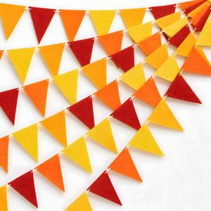 Jetec 5 Pieces 41 Feet Fall Pennant Banner Autumn Decoration Yellow Orange and Red Felt Triangle Flags Bunting Banners for Fall Thanksgiving Harvest Birthday Party Home Decor Indoor Outdoor Supplies