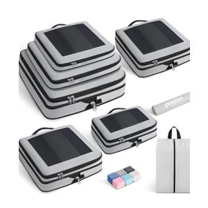 8 Set  Compression Packing Cubes for Travel, Lightweight Vacation Travel Essentials, Travel Accessories for Suitcase Organizer Bags Set, Durable Luggage Organizer