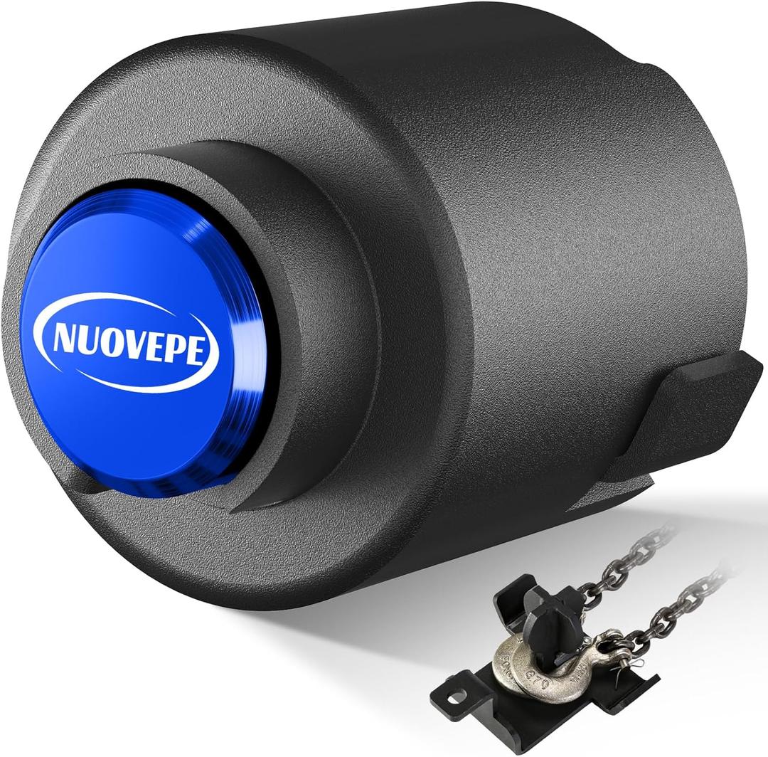 Trailer Lock Fits 2 Inch Couplers, Secures Safety Chains Anti-Theft Ball Hitch Lock, Pry-Resistant & Heavy-Duty Trailer Hitch Locks for RV | Boat | ATV | Utility Trailer (Blue)