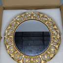 MAONAME Gold Mirror Chargers, 13" Embossed Set of 6, Plastic Round Chargers for Dinner Plates and Table Setting, Party