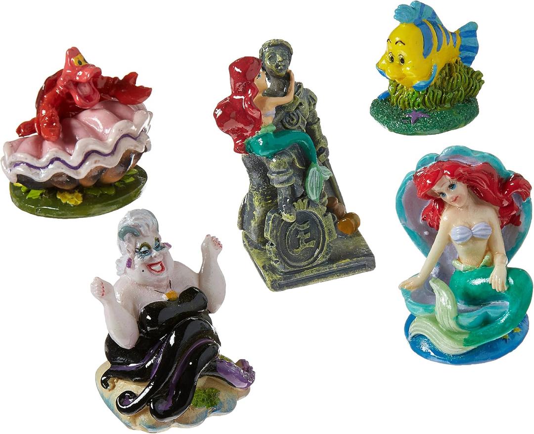 Penn-Plax Little Mermaid 5 Piece Mini Resin Ornaments for Aquariums