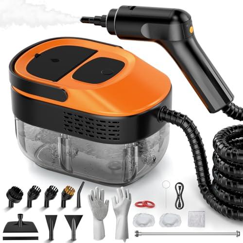Steam Cleaner for Home & Car, 15s Fast Heat Handheld Steamer for Cleaning, 1.6L Large Tank, 3-Level Steam Control with 16-Piece Accessories Kit for Floors, Couches, Tiles, Grout, Dirt, and Grease