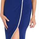 R&M Richards Long Dress with Asymmetrical Neckline Rhinestone Trim & Front Slit (10)