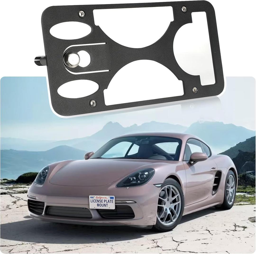 No Drill Front License Plate Holder Fits Porsche 718 Boxster and Cayman
Front Tow Hook License Plate Mount Durable Bumper Bracket Quick Install Car Tag Frame with Anti-Theft Screws