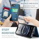 Vinich for iPhone 17e / 16e Wallet Case with Card Holder, RFID Blocking Credit Slots Kickstand Shockproof Phone Cover Fit for iPhone 16e & 17e 6.1" Blue