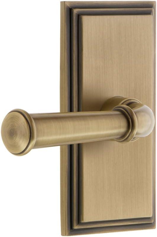 Grandeur 825362 Carre Plate Privacy with Georgetown Lever in Vintage Brass, Privacy - 2.375