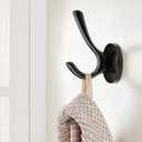 TUNNY 3 Pack Round Coat Towel Hooks - Matte Black Coat Hooks for Hanging Coats Towel Hooks for Bathroom Wall Mounted Zinc Alloy Bath Towel Hooks Robe Clothes Hook Holder Heavy Duty Wall Hooks