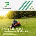 3 Pack 942-05056A Mower Blades with 712-0417A Blade Nuts for Cub Cadet Ultima ZT1 54 ZT2 54 RZT L54 S54 SX54 XT1 GT54 Replace Cub Cadet 54 inch Mower Blades 742-05056A 6 Point Star High Lift