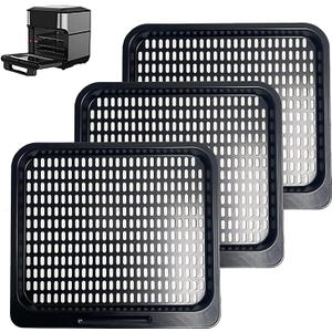 3 Pcs Cooking Trays for Instant Vortex Plus 10 Quart, Nonstick Replacement Mesh Cooking Rack for Power XL Chefman Innsky CROWNFUL 10.6 Quart Air Fryer Oven