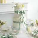 2 x MEEDEE Sage Green Ribbon 1 Inch Sage Green Satin Ribbon Lux Double Faced Satin Ribbons by 50 Yards Polyester Green Wrapping Ribbons for Crafts, Weddings, Flower Bouquet, Holiday Decorating