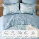 Bedsure Sky Blue King Comforter Set - 7 Pieces Floral Bedding Sets, King Bed in a Bag with Reversible Botanical Flowers Comforter, Sheets, Pillowcases & Shams