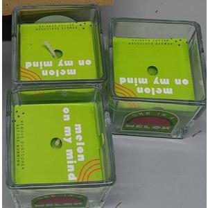 Sprayed Glass With Label With Gold Metal Lid 3.0 Oz + Candle 2.5 Oz Pack Of 7