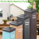 8 Pack Pyramid Aluminum Post Caps 6x6 for Wood Posts (Actual 5.5" x 5.5") Durable Powder-Coated Fence Post Caps for Decks, Patios, Fences, Weather-Resistant, Rust-Proof PC66