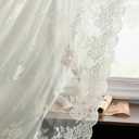 Kotile Ivory Lace Curtains 96 Inches Long - Country Floral Vintage Lace Window Curtains for Living Room, Premium Scalloped Floral Sheer Lace Curtain Panels, 52 x 96 Inch, 2 Panels, Ivory/Cream