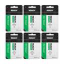 REACH Waxed Dental Floss, Mint, Plaque Remover for Teeth, Shred Resistant, Floss Slides Smoothly, Easy to Use, Waxed, Deep Cleaning Teeth, Oral Care, PFAS Free, for Adults & Kids, 6 Pack, 200 yd