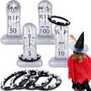 ArtCreativity Tombstone Ring Toss - Set of 4 - Gravestone Ring Toss Game with Weighted Bottoms - Doubles as Inflatable Halloween Decor