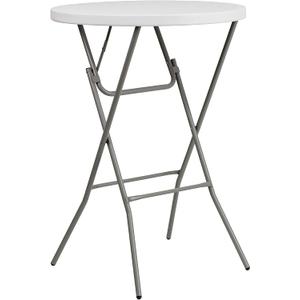 32" Outdoor Bar Height Table, Indoor Outdoor Plastic Bar Height Table for Patio, Backyard, Dining Room, Parties, Weddings, Granite White