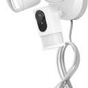 Wall Floodlight Camera Mount - Electrical Box - Made in USA | Universal Camera Mount Adapter for Ring, Eufy, Google, Blink Cams (White)  (Mount and Cord Set)