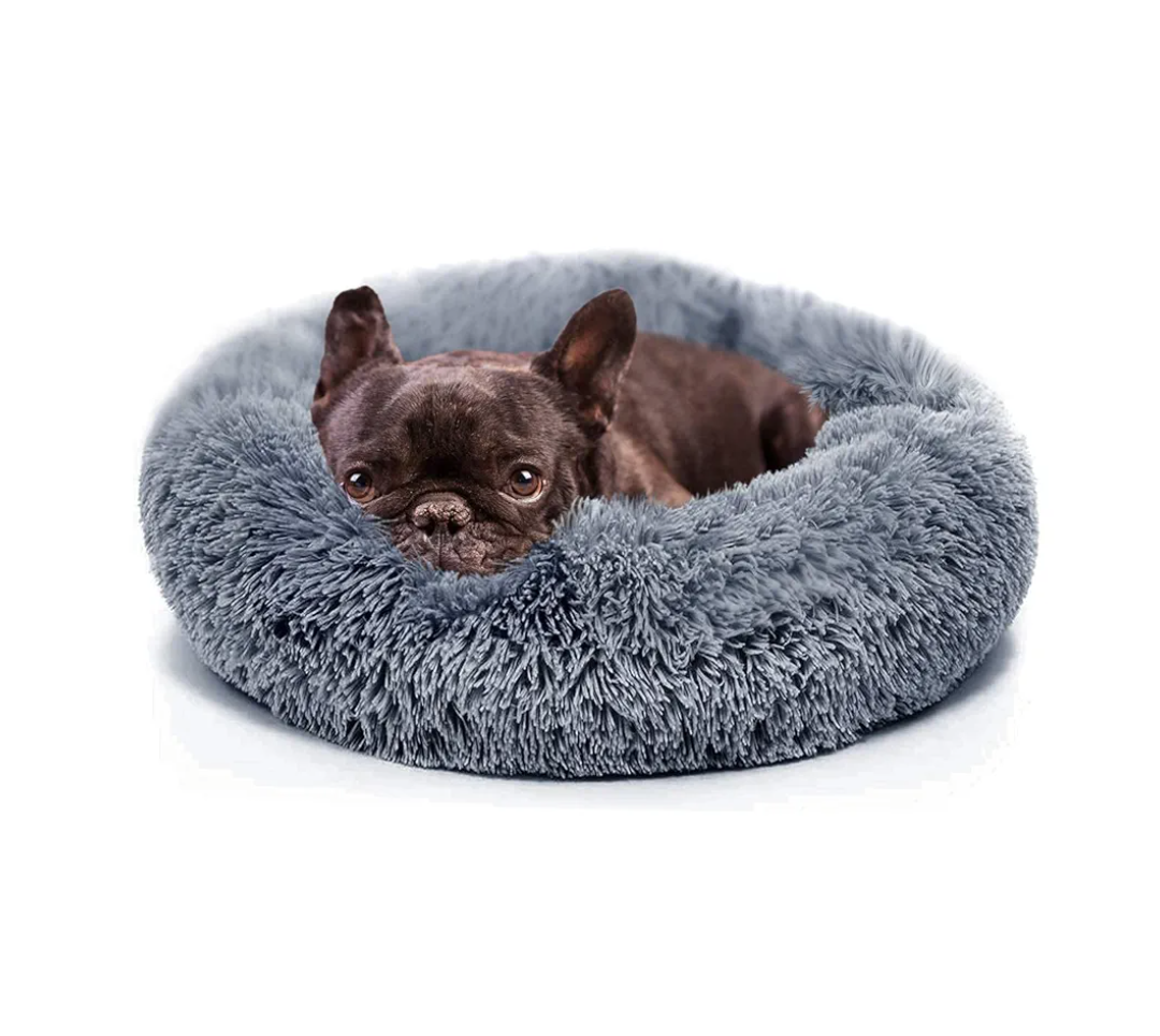 Small Calming Dogs Bed for Small Dogs Anti-Anxiety Machine Washable Fluffy Luxury Anti-Slip Waterproof Mute Base Warming Cozy Soft Pet Puppy Round Bed, Size: 19.0"L x 19.0"W x 6.0"Th