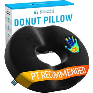 PT Endorsed Donut Pillow for Tailbone Pain Relief Cushion, Hemorrhoid Pillow for Sitting, Donut Cushion Post Surgery, Lifting Cushions Postpartum Pregnancy, Sciatica, Coccyx Cushions, Butt Pillows (Medium - Up to 240 Lbs)