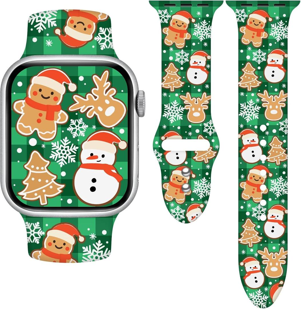 3 x Holidays Watch Band for Women Men (Compatible with Apple Watch 40mm-49mm) (Replacement Strap for iWatch Series Ultra SE 11 10 9 8 7 6 5 4 3) (Christmas-Checkered)