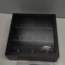 TJ.MOREE 9-Slot Watch Display Case, Wall Mount Wooden Watch Box, Vertical Storage Mens Watch Box (Black)