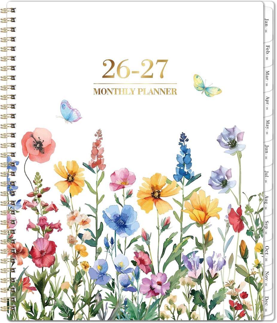 2026-2027 Monthly Planner/Calendar - 2 Year Monthly Planner 2026-2027, Jan. 2026 - Dec. 2027, 9"  11" Calendar Planner 24 Months with Tabs, Twin-Wire Binding, Double-Side Pocket, Holiday  Note Pages