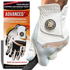 Copper Advanced Tech 2.0 Golf Gloves for Men | Copper Compression Joint Support Golf Glove with Tacky Grip, Tear Resistant Durability, All Weather Grip Control, Comfort for Weak Grip and Arthritis, Medium-Large