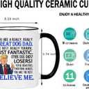 3 x WENSSY You're a Really Dog Dad Mug, Best Dog Dad Gifts, Funny Birthday Father's Day Gifts for Dogdad from Daughter Son 11 OZ Black Handle