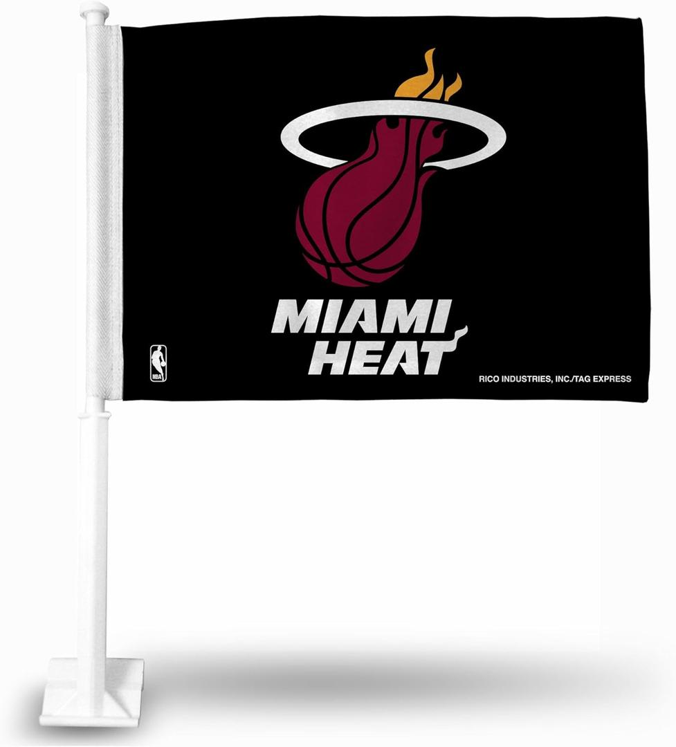 Rico Industries NBA Double Sided Car Flag - 16" x 19" (Black)