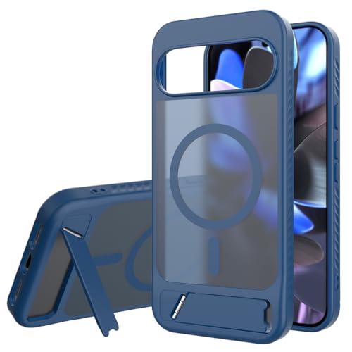 Magnetic for Google Pixel 10 Pro XL Case with Kickstand, Compatible with MagSafe, Slim Fit Pixel 10 Pro XL Military Grade Drop Protection Shockproof Anti-Fingerprint Phone Case, Blue