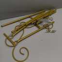 Display Easel, Metal Round Tube Scroll Vintage Gold Decorative Adjustable Floor Standing Easel with Chain Support, Perfect for Showcasing Pictures, Artwork, Picture Frame Wedding Sign Etc