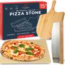 Pizza Stone for Oven Set - 15 x 12 inch Stone for Grill - 3PCS PizzaMaking Accessories - Large Pizza Oven Stones - Baking Stones for Bread and Pizzas