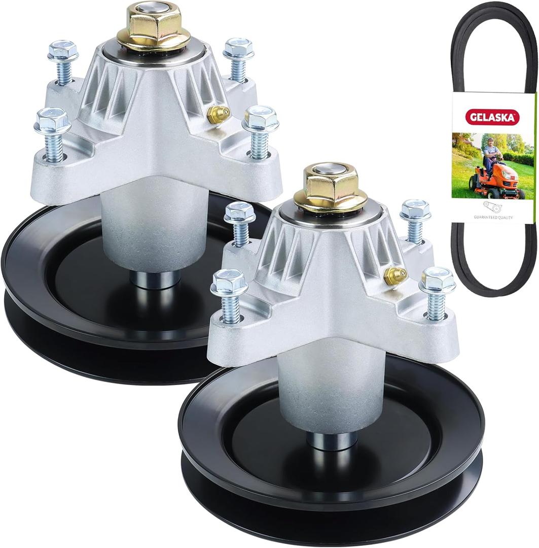 GELASKA 2 Pack 918-0624B Spindle Assembly for Cub Cadet 42 inch RZT42 Decks | Replaces 618-0624 918-0624 618 0624 918-0624A 618-0659 for ZT42 LT1042 LT542G LT542H Pony 42, 2x Spindle 1x 954-04060C Belt